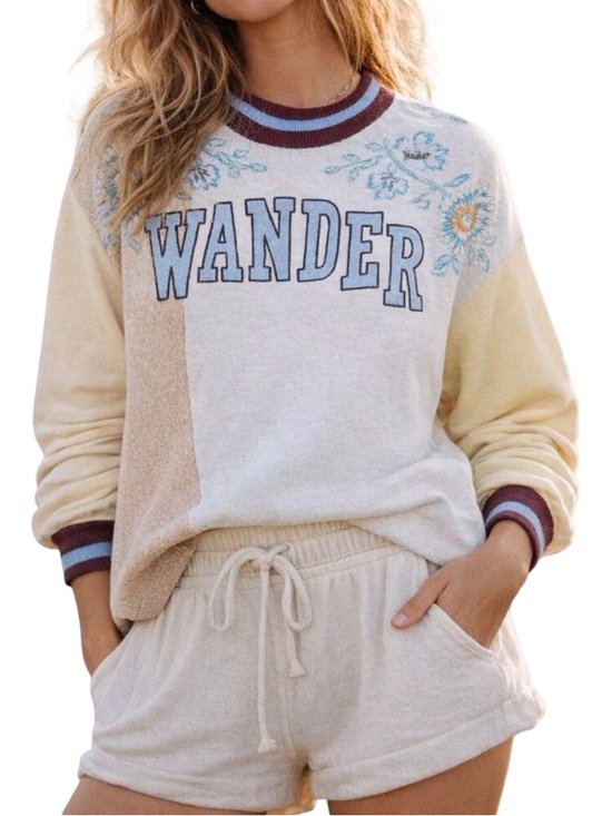 Free People Tops - Free People Bali Day Dreams Beaded Pullover Sweatshirt - Size Medium